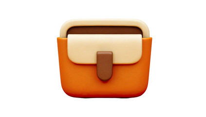 Orange, tan, and brown pocket-style bag icon