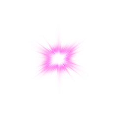 Pink Star Light Sparkle, Glowing Flare Effect and Shimmer Shine Glow Elements