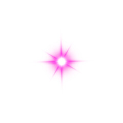 Shiny Pink Star Light Flare. Pink Glow Sparkle Effect for Magic Design Elements