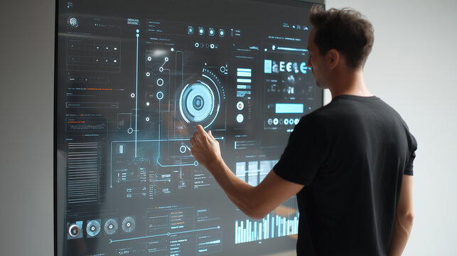 Social media expert using AI analytics to track engagemen - Powered by Adobe