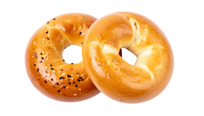 Gourmet Bagel Duo – isolated on transparent background