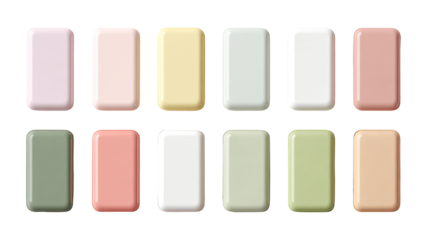 A palette of muted pastel colors