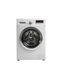 White front-load washing machine