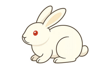 Obraz premium Mid autumn festival white rabbit illustration on transparent background