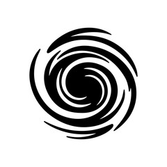 Abstract Black and White Swirl Design with Curved Lines