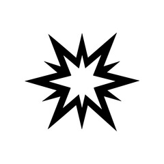 Bold Black Starburst Explosion Shape Vector Design Element