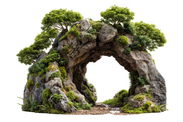 Rocky archway with lush greenery