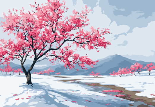 cherry blossom vector art