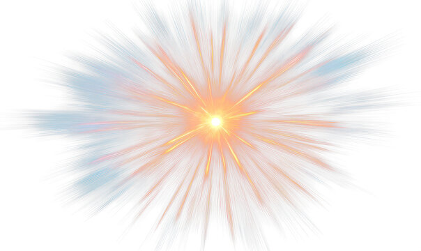 Vibrant Explosion of Light with Radiant Colorful Burst Overlay Effects Isolate on Transparent Background, cutout, png