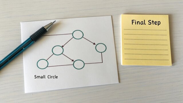 Diagram Illustrating Path Arrangements Ending in a Small Circle