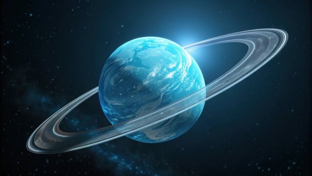 Earth and Saturn with Ozone Layer Awareness Theme for Preservation