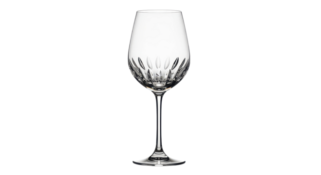 Crystal wine glass for elegant dining isolated PNG with Transparent Background