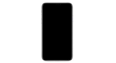 Generic smartphone with black screen on display isolated PNG with Transparent Background