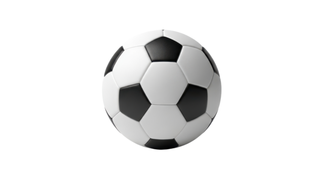 Classic soccer ball for sports design and branding isolated PNG with Transparent Background