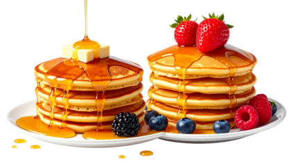 Gourmet Pancakes Duo – isolated on transparent background