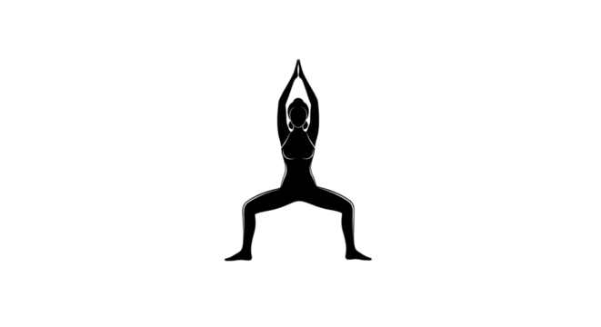 Silhouette of a woman in Goddess Pose isolated PNG with Transparent Background