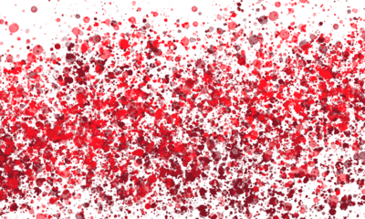 Red Paint Splatter Texture on White Background spray