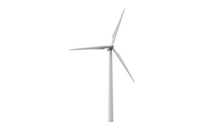 Wind turbine generating sustainable energy isolated PNG with Transparent Background
