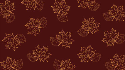 Seamless pattern with maple and oak autumn leaves. Ideal for wallpaper, gift paper, textiles, greeting cards. Vector.