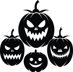 set of halloween pumpkins