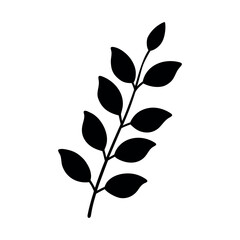 minimal silhouette vector of eucalyptus branch