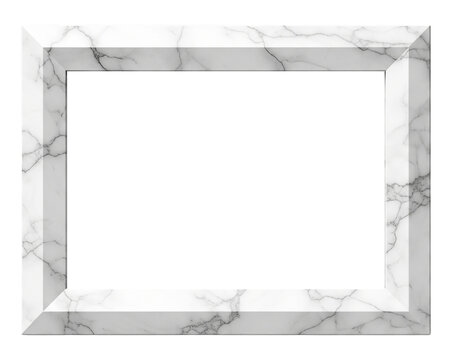 3d illustration of marble frame isolated on transparent background, perfect for displaying photos, artwork, or any creative project