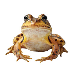 Naklejka premium Close up of a frog sitting isolated on transparent background