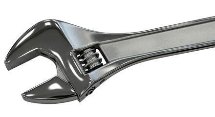 3d illustration of adjustable wrench isolated on transparent background, versatile tool for gripping, fastening, and turning objects