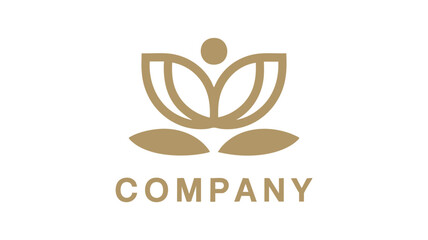 Elegant lotus flower logo for wellness spa or yoga studio brand identity