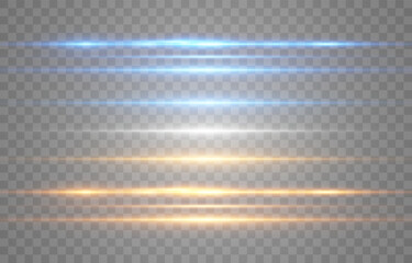 Abstract lights lines on png. Vector laser beams. Glowing streaks on dark background. Luminous neon lines isolated on trasparent backgound.
