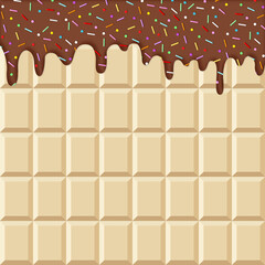 White Chocolate Bar with Dripping Milk Chocolate Glaze and Sprinkles