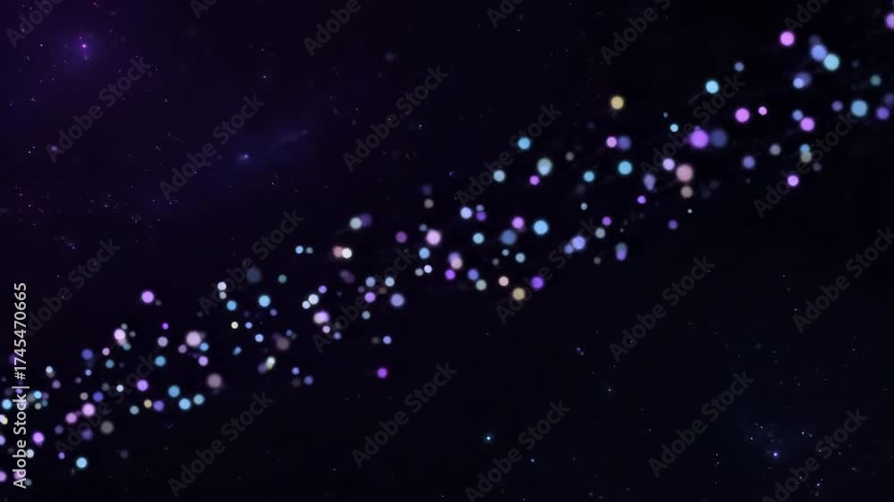 Wall mural seamlessly looping abstract ethereal light particles floating gently in a cosmic environment for a p