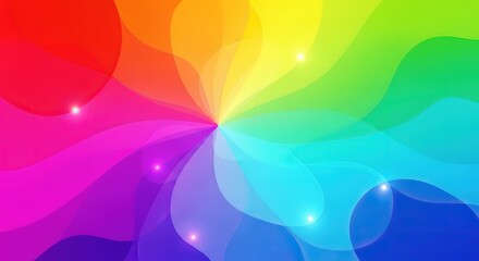 Vibrant spectrum rainbow wave pattern with glowing lights, perfect for dynamic modern designs and creative projects seeking energy and color.