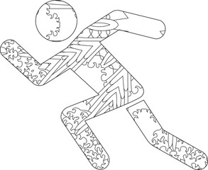 Athletics decorative icon for coloring. Olympic sport