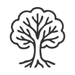 Simple Tree Outline Icon Symbol
