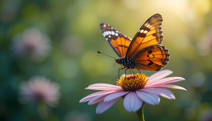 Fototapeta premium butterfly on flower