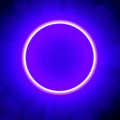 Obraz premium A Vivid Violet Glowing Ring of Light Emanates from a Dark Void Creating a Mystical Atmosphere of Cosmic Wonder