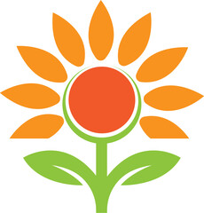 Sunflower Agriculture Nature Growth Icon Template Modern Vector Logo Design