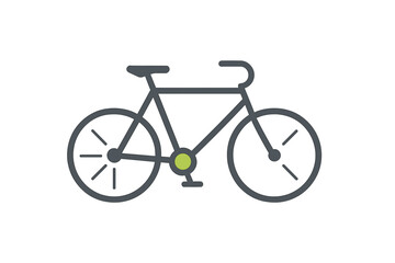 Obraz premium Minimalist flat design bicycle representing sustainable transportation and healthy lifestyle
