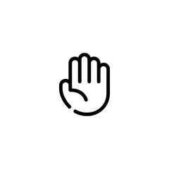 Vector art of outline icon of a human hand with fingers spread