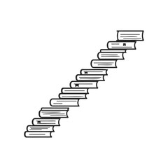 Books shaped as stairs symbolizing knowledge and learning