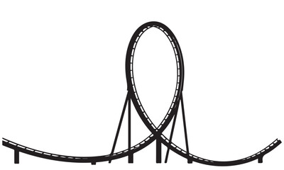 Vector Illustration of a Rollercoaster Track with a Thrilling Vertical Loop