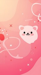 Obraz premium Flat cartoon unique and premium vektor wallpaper, flat cute