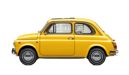 Yellow vintage car profile