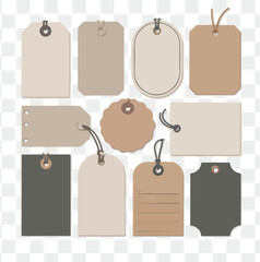 Collection of Various Beige Price Tags