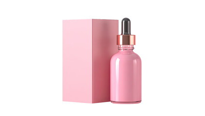 Pink cosmetic bottle and box