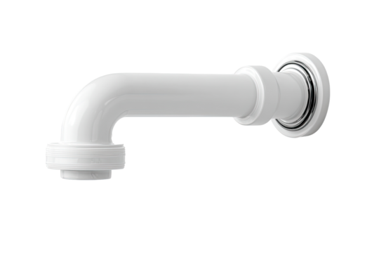 White angled plumbing pipe fitting