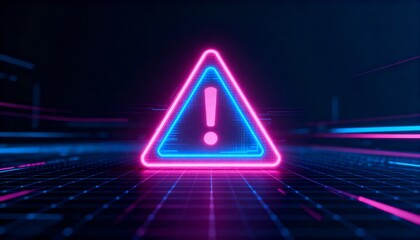 A virus alert warning displayed on a digital screen with red danger symbols and glitch effects, in a futuristic environment	