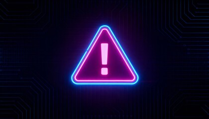 A virus alert warning displayed on a digital screen with red danger symbols and glitch effects, in a futuristic environment	