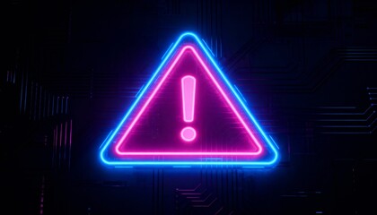 A virus alert warning displayed on a digital screen with red danger symbols and glitch effects, in a futuristic environment	